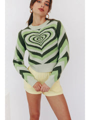 Green Heart Ring Knit Top