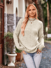 Wiley Relaxed Turtleneck Sweater - Beige