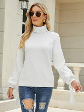 ZERUAH TURTLE NECK KNIT SWEATER - WHITE
