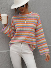 LALLIE KNIT TOP - PINK STRIPE PRINT