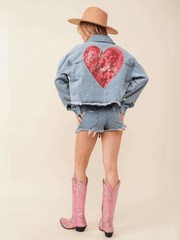 Flordy Heart Cowgirl Denim Jacket