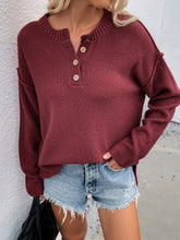 ADYN COLLARED BUTTON DOWN KNIT SWEATER - WINE