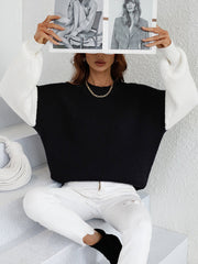 ESTATIA KNIT SWEATER - BLACK