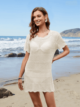 Christa Crochet Mini Sweater Dress - Cream