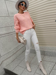 CAUGHT KNIT TOP - PEACH