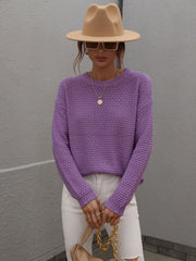 CAUGHT KNIT TOP - PURPLE