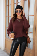 Stanton Crewneck Knit Sweater - Brown