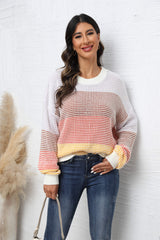 Dont Mind Me Striped Knit Sweater - Cream