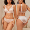 2Pcs Ice Silk Lace Breathable Triangle Panties Thin Briefs Set