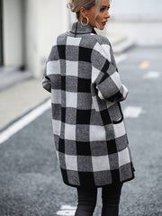 Checkmate Pocketed Knit Cardigan - Black