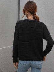 CAUGHT KNIT TOP - BLACK