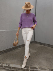 CAUGHT KNIT TOP - PURPLE