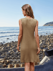 Elma Heart Collar Tank Sweater Mini Dress