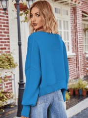 Stanton Cropped Crewneck Sweater - Blue
