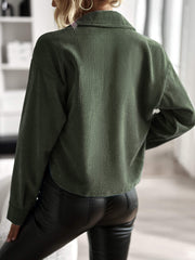 PRESLEY COTTON BLEND SHACKET - ARMY GREEN