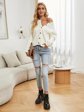 Front and Back Wearable Knit Cardigan - Cream