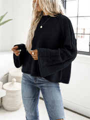 PHYLLIS Oversized Sector Sleeve Knit Jumper - Black