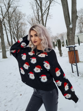 Smiling Santa Christmas Black Light Sweater