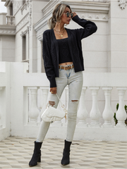 RACHAELS Knit Cardigan Set - Black