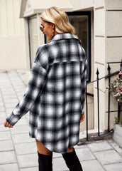 PLAID SHACKET - BLACK