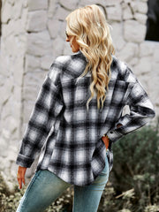 LUCKY ONE PLAID SHACKET - BLACK