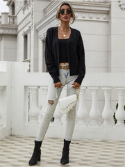 RACHAELS Knit Cardigan Set - Black
