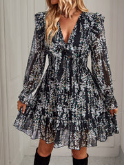 SHOWER ME IN FLORALS MINI DRESS - BLACK