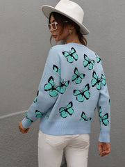 BUTTERFLY KNIT TOP - BLUE