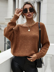 CHESTERFIELD Brown Oversized Collar Knit Sweater