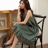 Casual Spaghetti Strap V-Neck Floral Print Cotton Night Dress