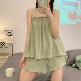 Casual Suspenders Thin Sweet Cute Cotton Loose Soft Two Pieces