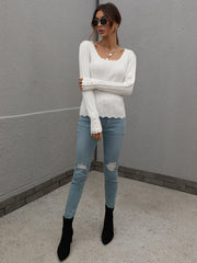 SHELL KNIT TOP - WHITE