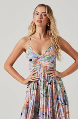 Blythe Floral Pleated Midi dress