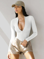 Alessandra Fitted Bodysuit - White