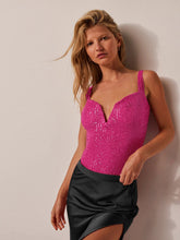 Shine Like No Other Sequin Bodysuit - Fuchsia
