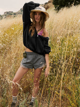 Fern Pocketed Hoodie Lightweight Jacket - Black