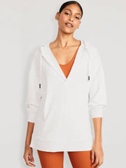 Forever Essential Pocketed Cotton Blend Hoodie - White