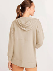 Forever Essential Pocketed Cotton Blend Hoodie - Neutral