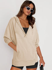 Forever Essential Pocketed Cotton Blend Hoodie - Neutral