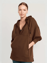 Forever Essential Pocketed Cotton Blend Hoodie - Coffee