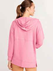 Forever Essential Pocketed Cotton Blend Hoodie - Pink