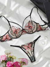 Elegant Bowknot See Through Butterfly Bra Cute Intimate 2 Pieces Lingerie