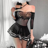 Elegant Fishnet Body stocking Open Crotch Erotic Dress Bodysuit