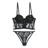 Embroidery Lace Flowers Body Shaping Push Up Romantic Cute Lingerie Thin Bra Set