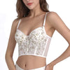 Embroidery Lace Flowers Body Shaping Push Up Romantic Cute Lingerie Thin Bra Set