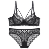 Floral Embroidery Underwear Plus size Bra & Brief Sets