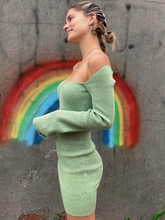 Low Neck Tie Open Back Knit Dress - Mint