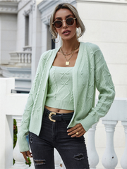 RACHAELS Knit Cardigan Set - Green