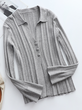 TAMIA Bell Cuff Knit Shirt Jacket - Grey