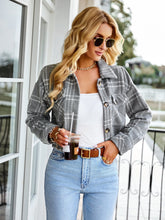 HONEYCOMB PLAID SHACKET - GREY